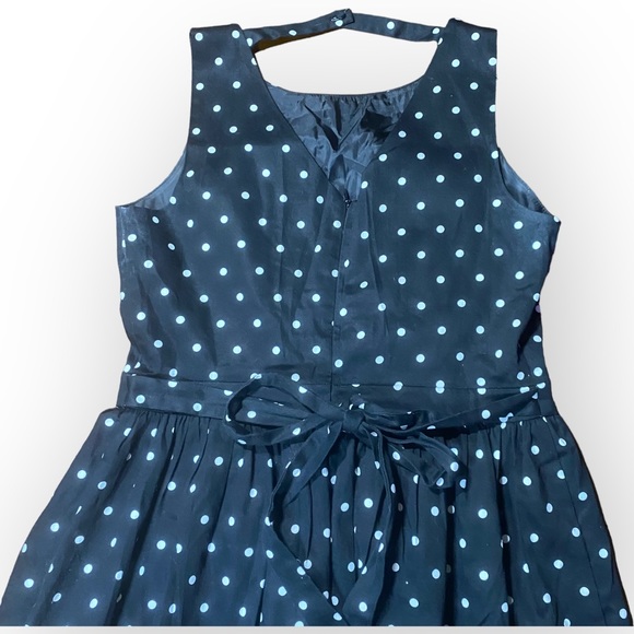 Cynthia Rowley Black & White Polka Dot ALine Sleeveless Cotton Dress Size 10 - Picture 9 of 11